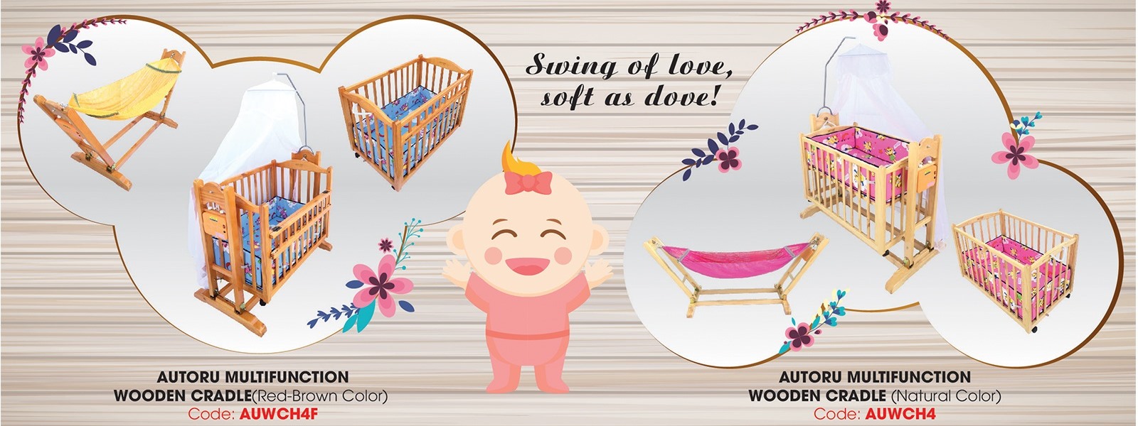 Cũi, nôi gỗ tự động cao cấp cho bé yêu