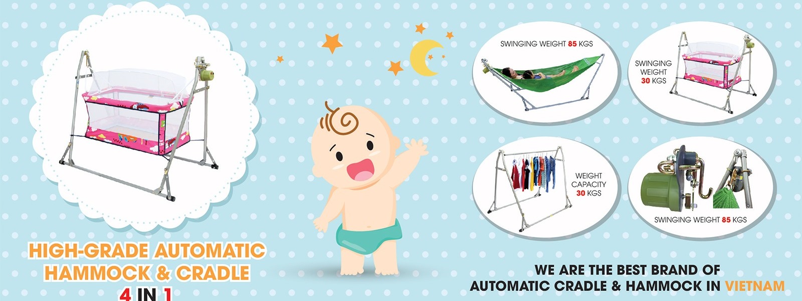 Nôi, võng tự động cao cấp cho bé yêu