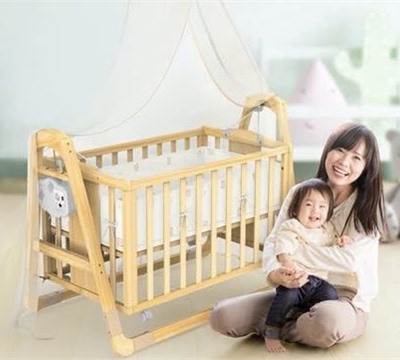 Nôi Gỗ Tự Động Và Cũi Cho Bé BbM Z5 - 2 Trong 1 Đa Năng Cao Cấp 