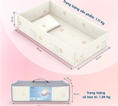 Bộ quây nệm gối cao cấp dùng cho nôi gỗ tự động và cũi Z5  ACZ5-CMS