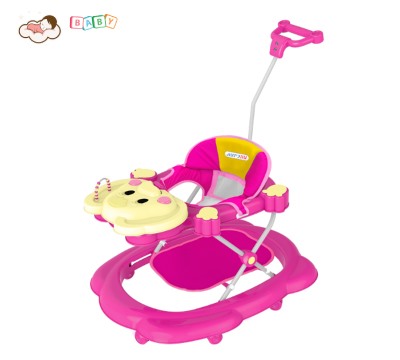 Xe chú voi nhựa tập đi cho bé (Có cây đẩy và tấm lót chân) AUBW02