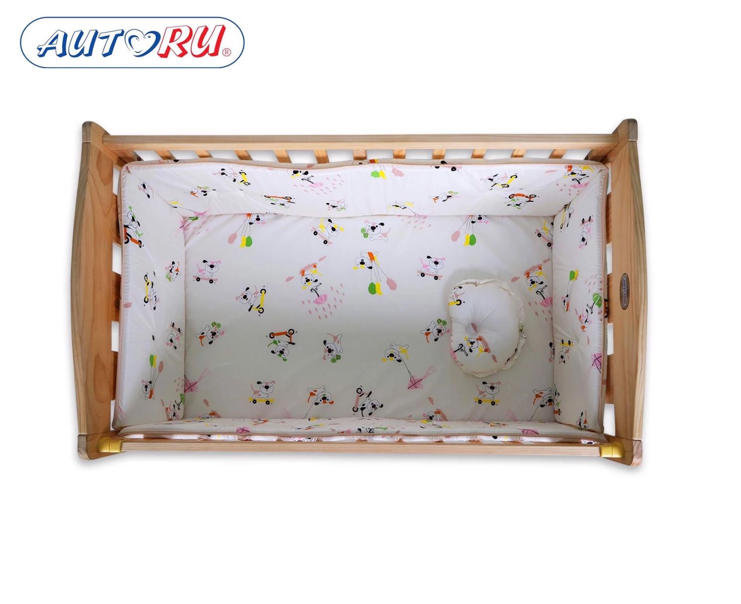 Bộ quây nệm cũi gỗ xếp cao cấp cho bé - thương hiệu Autoru
